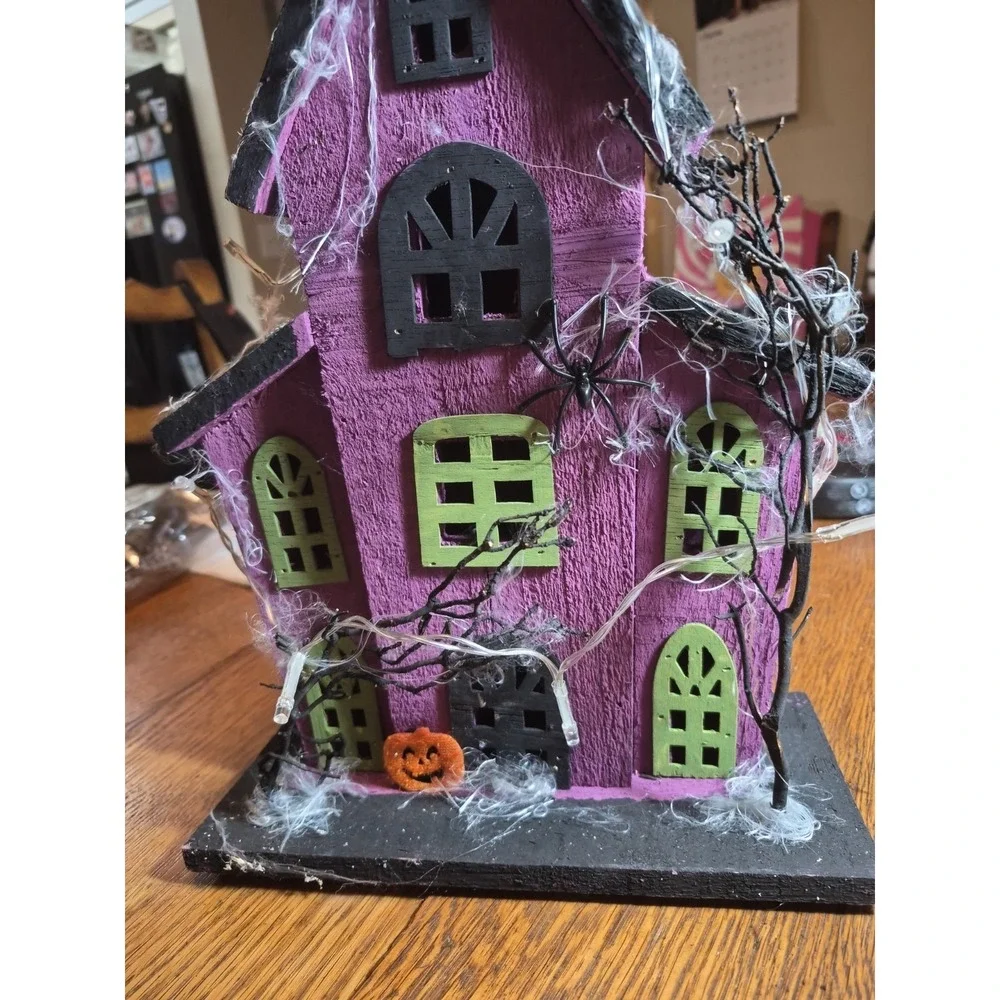 Wooden Halloween HOUSE With Lights